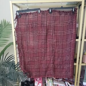 Arden B Red and Black Christmas Plaid Scarf